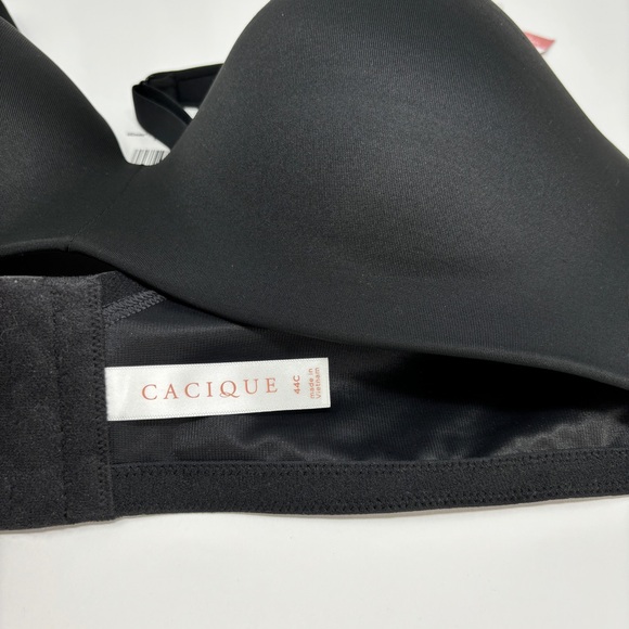 NWT CACIQUE Lightly Lined Black T-Shirt Bra - 44C - Picture 7 of 8